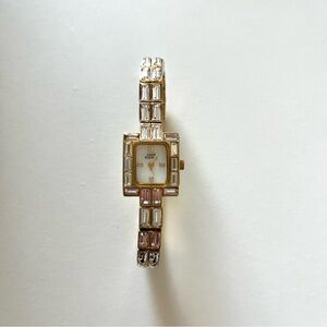 Anne Klein Gold Tone Crystal Analog Watch